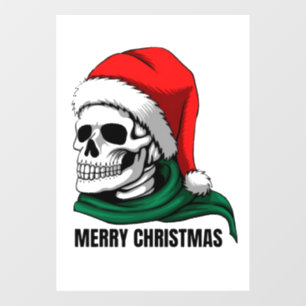 Gothic Christmas Skull with Santa Hat