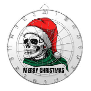 Gothic Christmas Skull with Santa Hat – Alternativ Dartboard