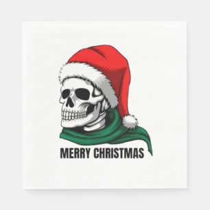 Gothic Christmas Skull with Santa Hat – Alternativ Napkin