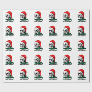 Gothic Christmas Skull with Santa Hat – Alternativ Wrapping Paper