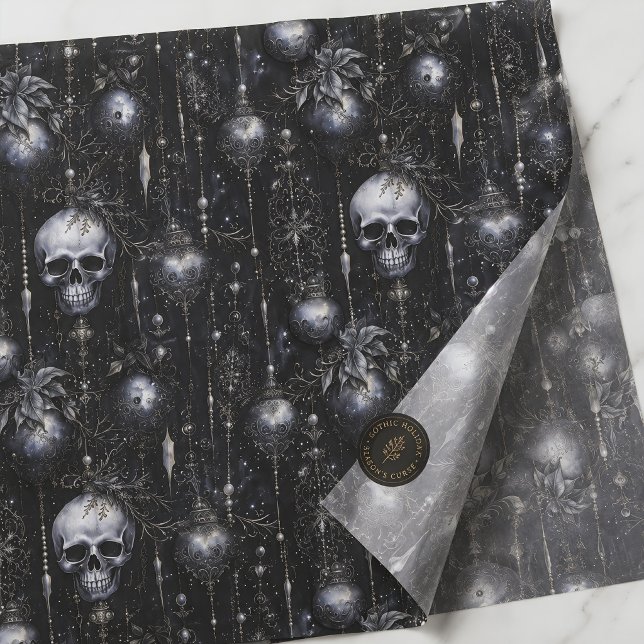Gothic Christmas Skulls Creepmas Tissue Paper (Creator Uploaded)