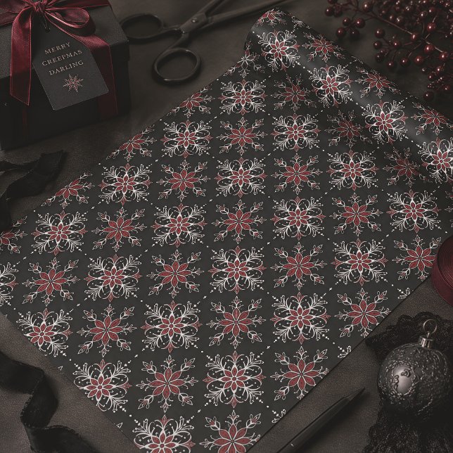 Gothic Christmas Snowflakes Spooky Tissue Paper (Creator Uploaded)