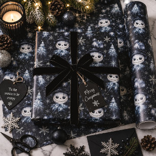 Gothic Christmas Spooky Snowman Wrapping Paper
