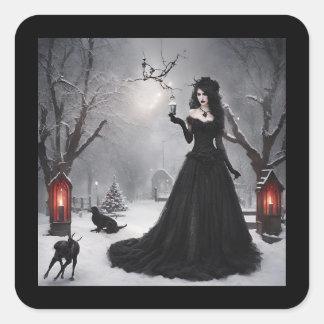 Gothic Christmas Square Sticker