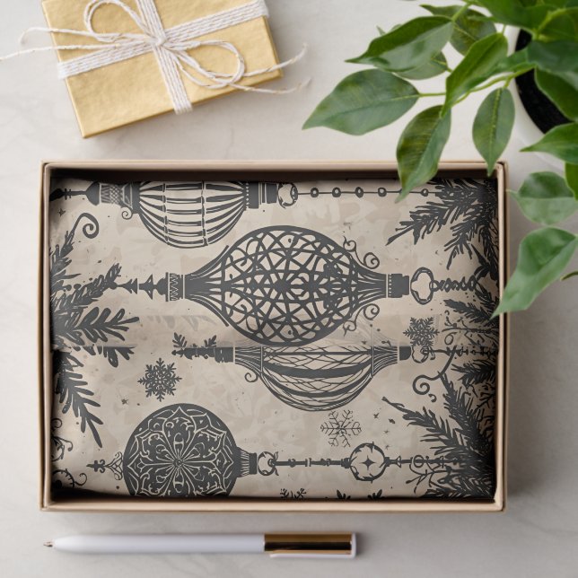 Gothic Christmas Tissue Paper Decoupage  (Gift)