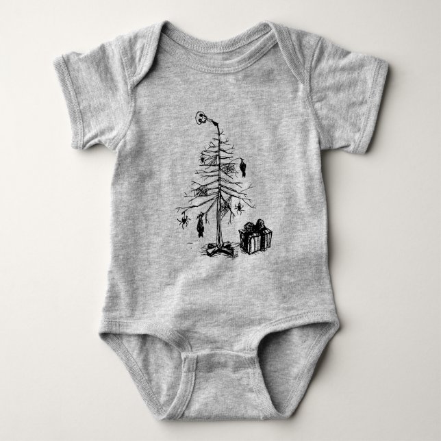 Gothic Christmas Tree Baby Bodysuit (Front)