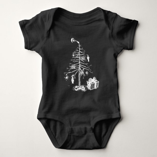 Gothic Christmas Tree Baby Bodysuit (Front)