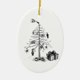 Gothic Christmas Tree Ceramic Tree Decoration