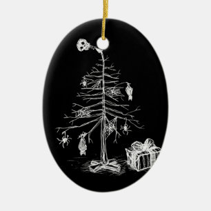 Gothic Christmas Tree Ceramic Tree Decoration