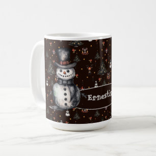 Gothic Christmas Tree Creepy Snowmen Coffee Mug