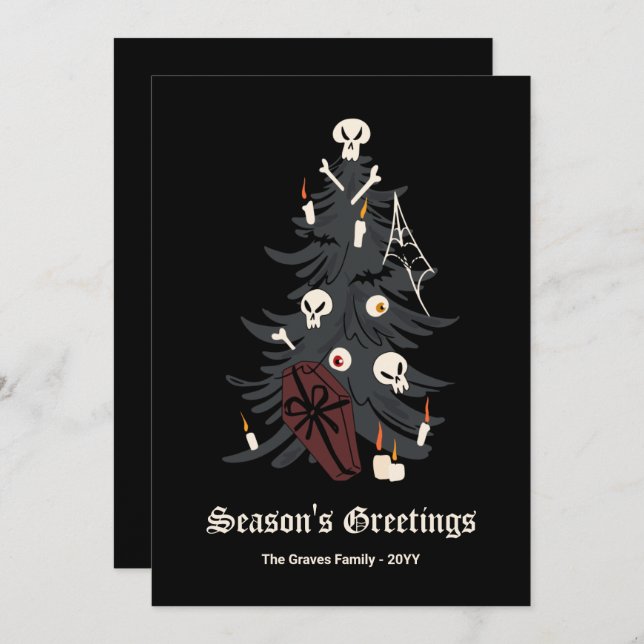 Gothic Christmas Tree Holiday Card (Front/Back)