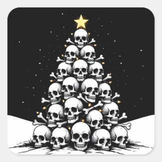 Gothic Christmas Tree III Square Sticker