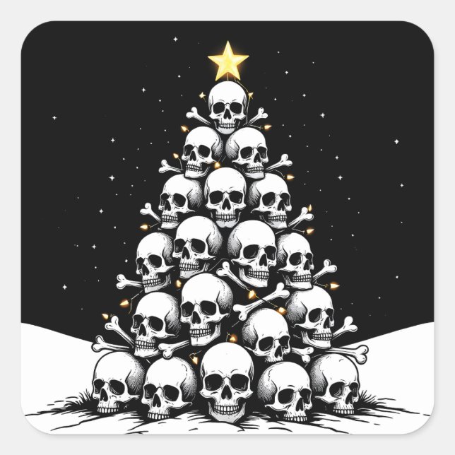 Gothic Christmas Tree III Square Sticker (Front)