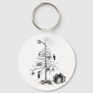 Gothic Christmas Tree Key Ring