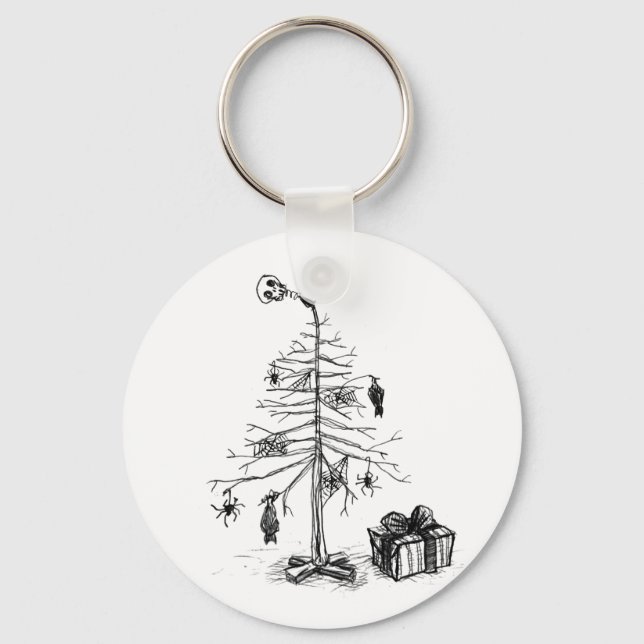 Gothic Christmas Tree Key Ring (Front)