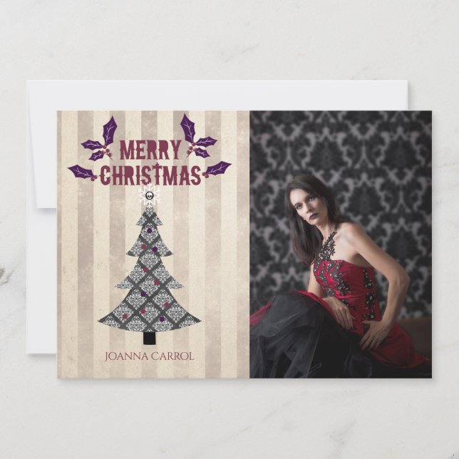 Gothic Christmas Tree Photo Card (Front)