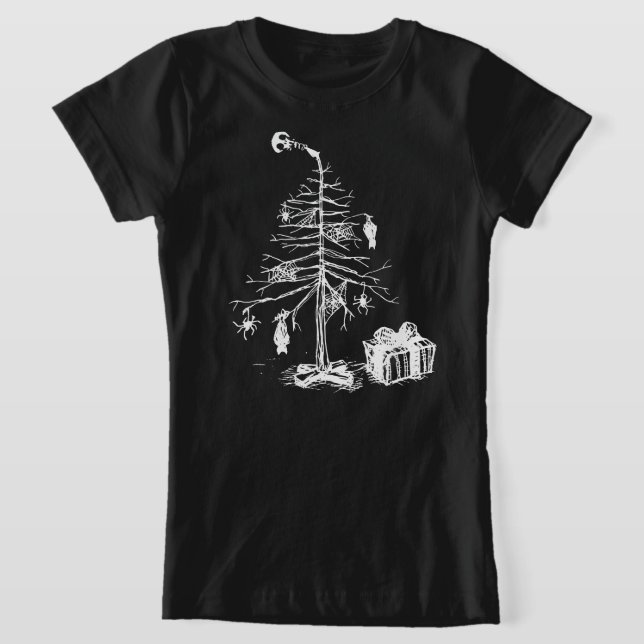 Gothic Christmas Tree T-Shirt (Laydown)