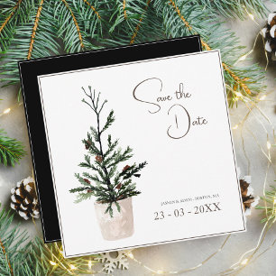 Gothic Christmas Tree Winter Wedding  Save The Date