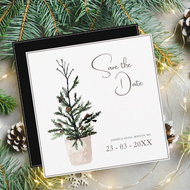 Gothic Christmas Tree Winter Wedding  Save The Date (Creator Uploaded)