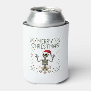 Gothic Christmas Ugly Skull Rock Christmas T-Shirt Can Cooler