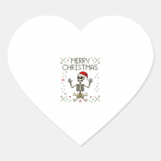 Gothic Christmas Ugly Skull Rock Christmas T-Shirt Heart Sticker