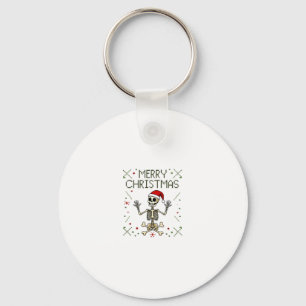 Gothic Christmas Ugly Skull Rock Christmas T-Shirt Key Ring