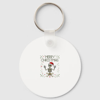 Gothic Christmas Ugly Skull Rock Christmas T-Shirt Key Ring