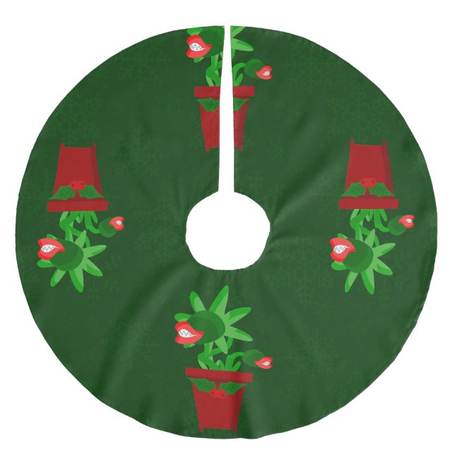 gothic christmas venus flytrap spookmas brushed polyester tree skirt (Front)