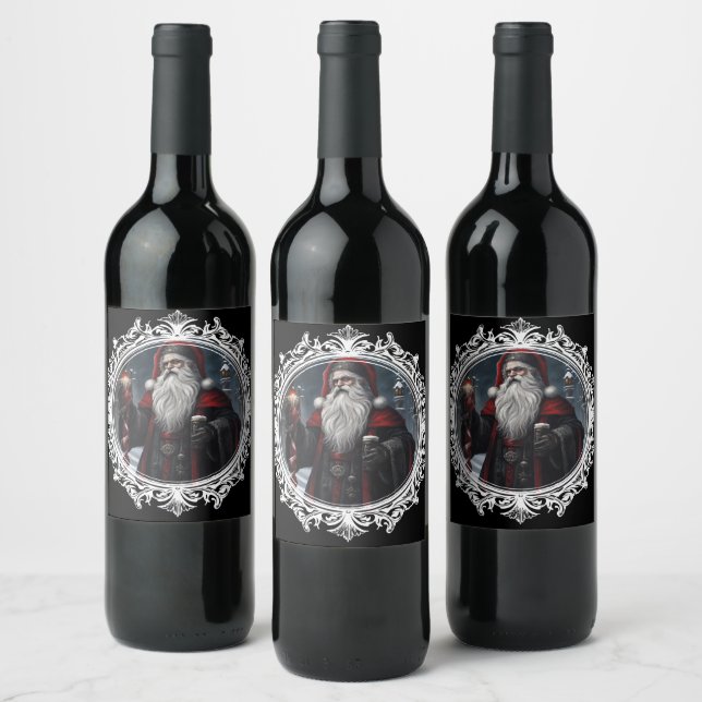 Gothic Christmas Wine Label (Bottles)