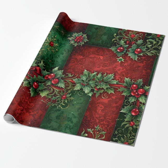 Gothic Christmas Wrapping Paper (Unrolled)