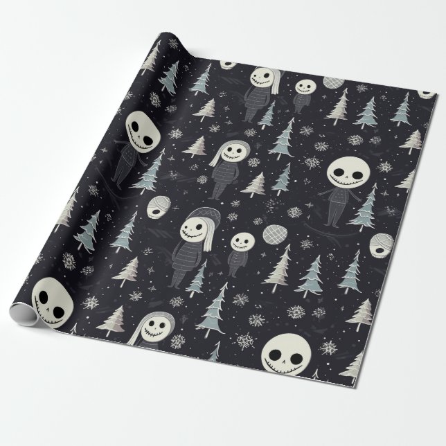 Gothic Christmas  Wrapping Paper (Unrolled)