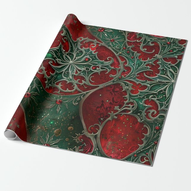 Gothic Christmas Wrapping Paper (Unrolled)