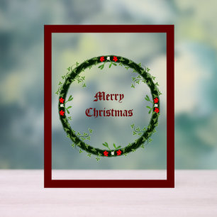 Gothic Christmas Wreath Custom Acrylic Sign