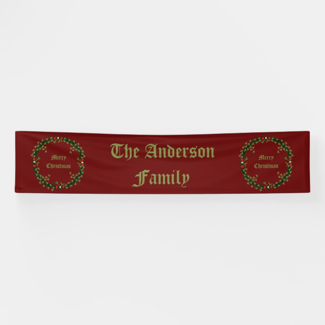 Gothic Christmas Wreath Custom Banner (Horizontal)