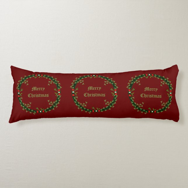 Gothic Christmas Wreath Custom Body Cushion (Front)