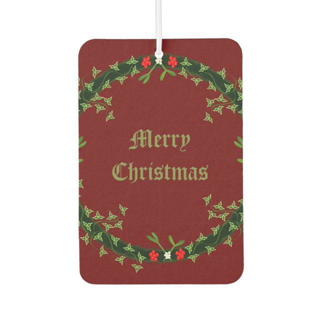 Gothic Christmas Wreath Custom Car Air Freshener (Front)