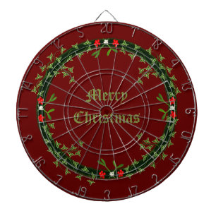 Gothic Christmas Wreath Custom Dartboard