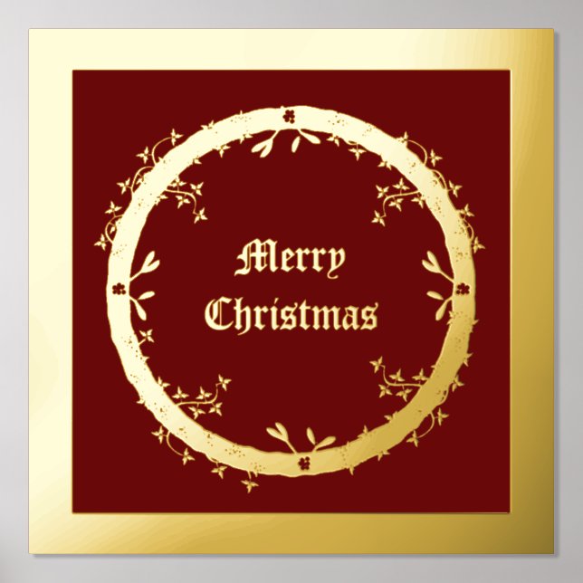 Gothic Christmas Wreath Custom Foil Prints (Front)