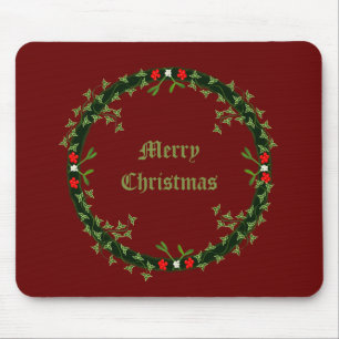 Gothic Christmas Wreath Custom Mouse Pad