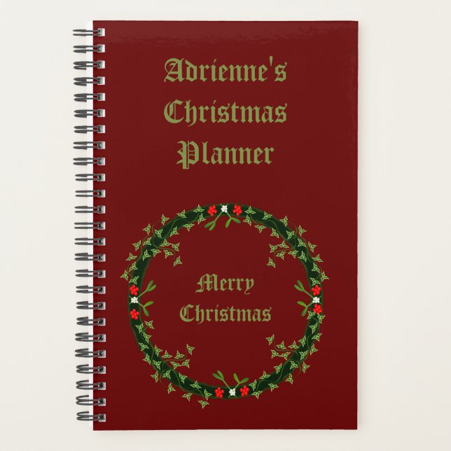 Gothic Christmas Wreath Custom Planner (Front)