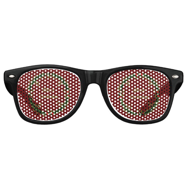 Gothic Christmas Wreath Custom Retro Sunglasses (Front)