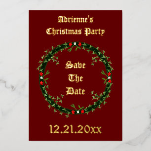Gothic Christmas Wreath Custom Save the Date