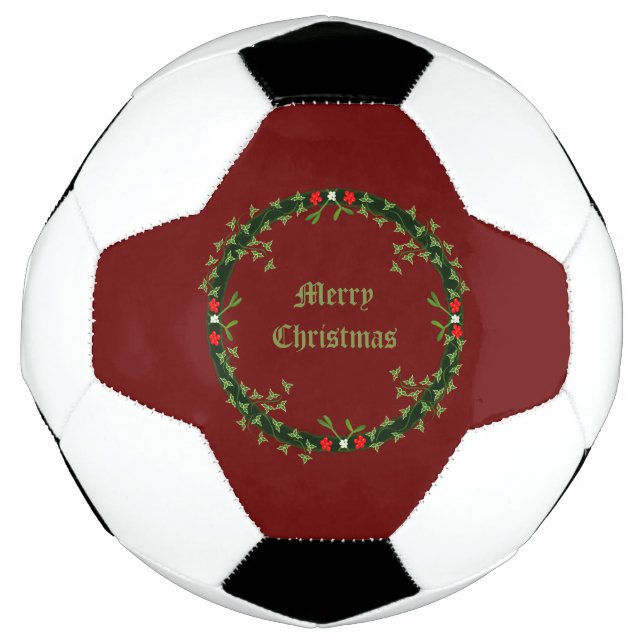 Gothic Christmas Wreath Custom Soccer Ball (Front)