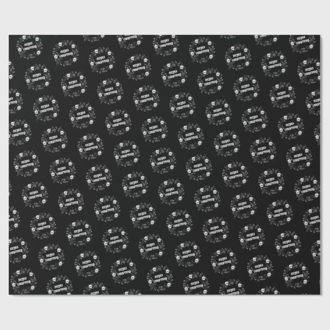 Gothic Christmas Wreath Wrapping Paper (Flat)