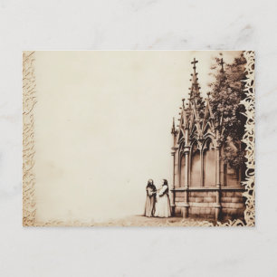 Gothic Church Antique Looking Vinatage Halloween Holiday Postcard