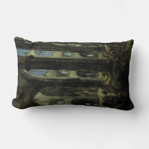 Gothic Church Ruins (by Carl Blechen) Lumbar Cushion