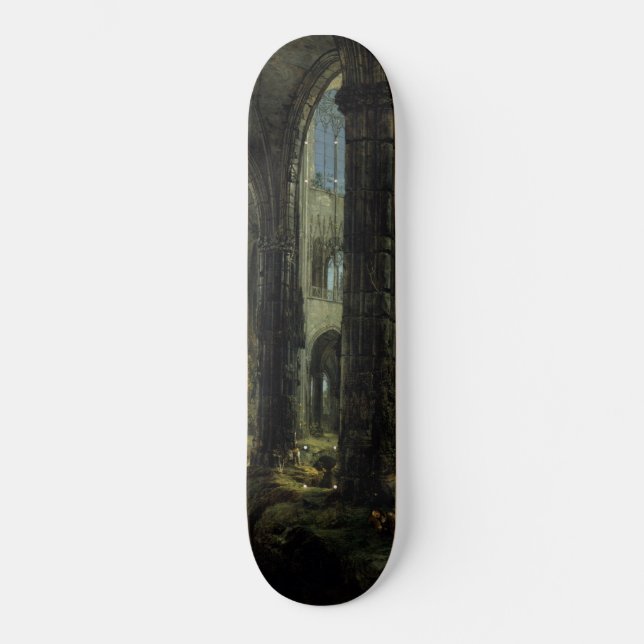 Gothic Church Ruins (by Carl Blechen) Skateboard (Front)