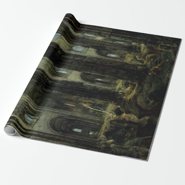 Gothic Church Ruins (by Carl Blechen) Wrapping Paper (Unrolled)