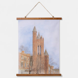Gothic Church Watercolor Hanging Tapestry