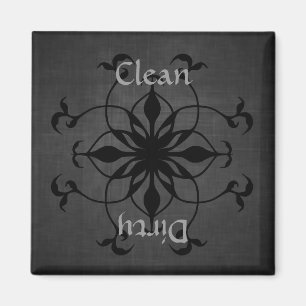 Gothic clean or dirty dishwasher magnet